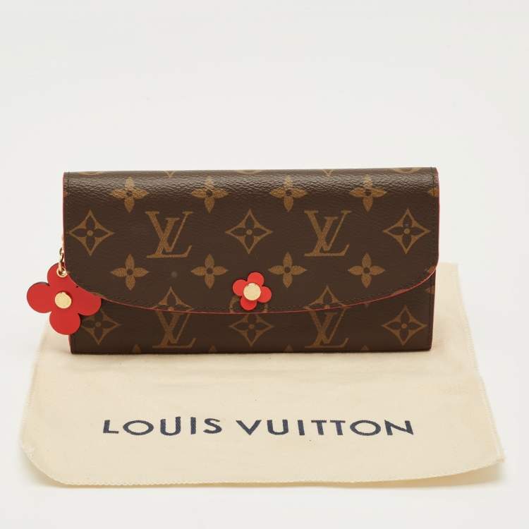 Pre Owned Louis Vuitton Coquelicot Monogram Canvas Emilie Bloom Wallet