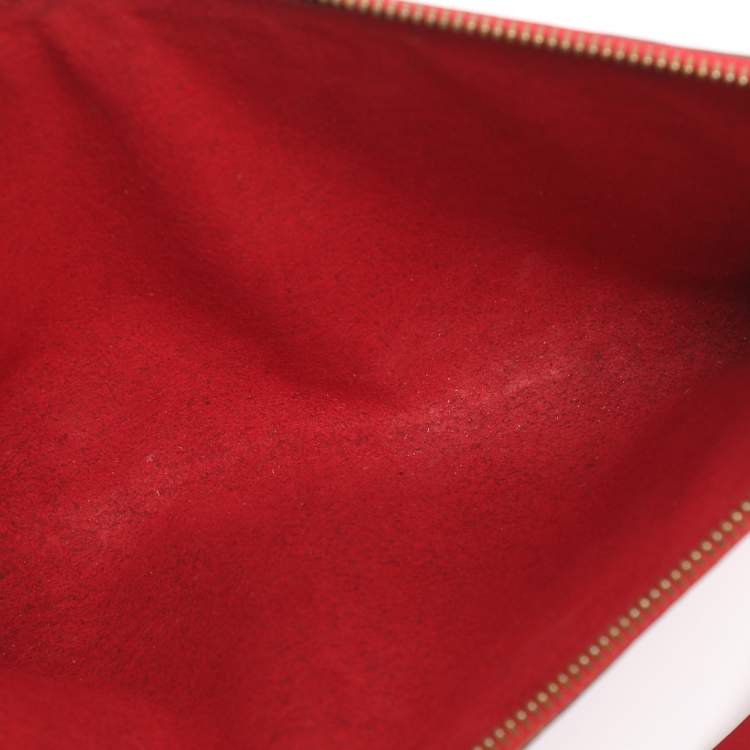 Pre Owned Louis Vuitton Castilian Red Epi Leather Pochette Accessoires Bag