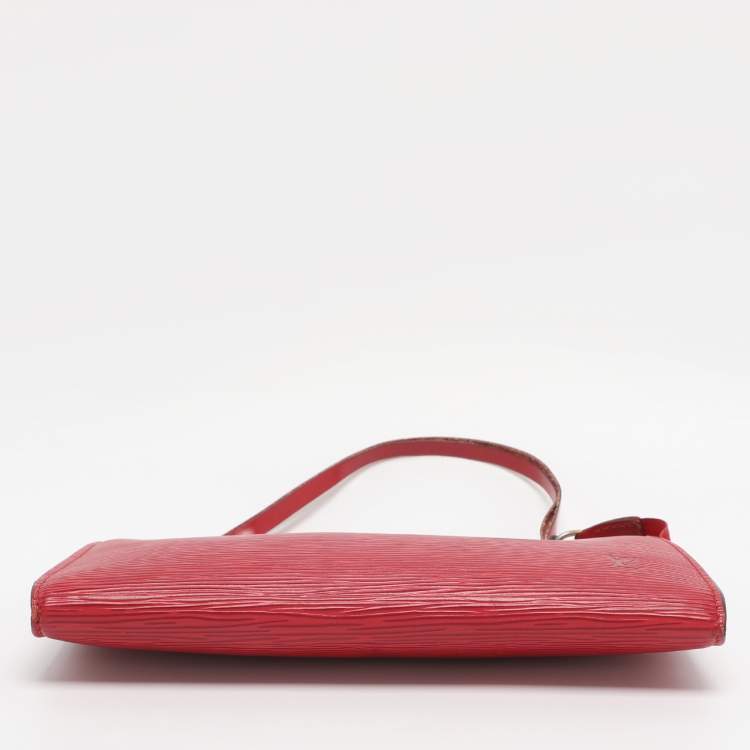 Pre Owned Louis Vuitton Castilian Red Epi Leather Pochette Accessoires Bag