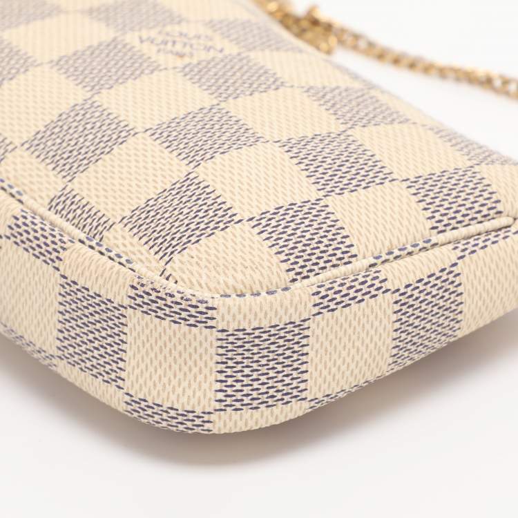 Pre Owned Louis Vuitton Damier Azur Canvas Mini Pochette Accessoires