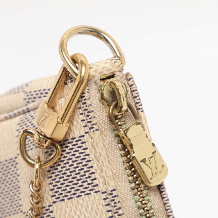 Pre Owned Louis Vuitton Damier Azur Canvas Mini Pochette Accessoires