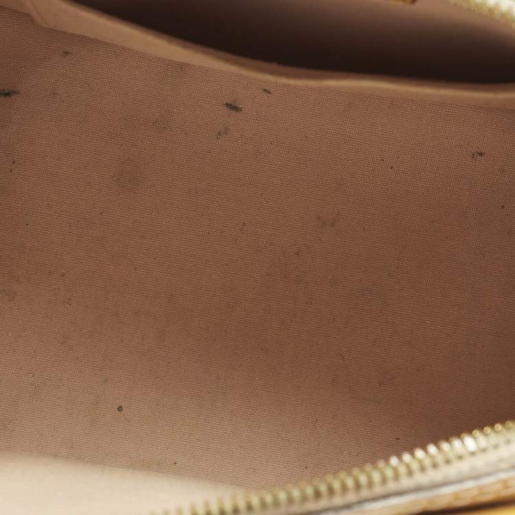 Pre Owned Louis Vuitton Jaune Passion Monogram Vernis Alma BB Bag