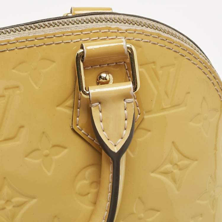 Pre Owned Louis Vuitton Jaune Passion Monogram Vernis Alma BB Bag