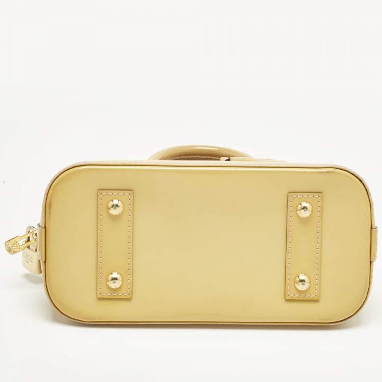 Pre Owned Louis Vuitton Jaune Passion Monogram Vernis Alma BB Bag