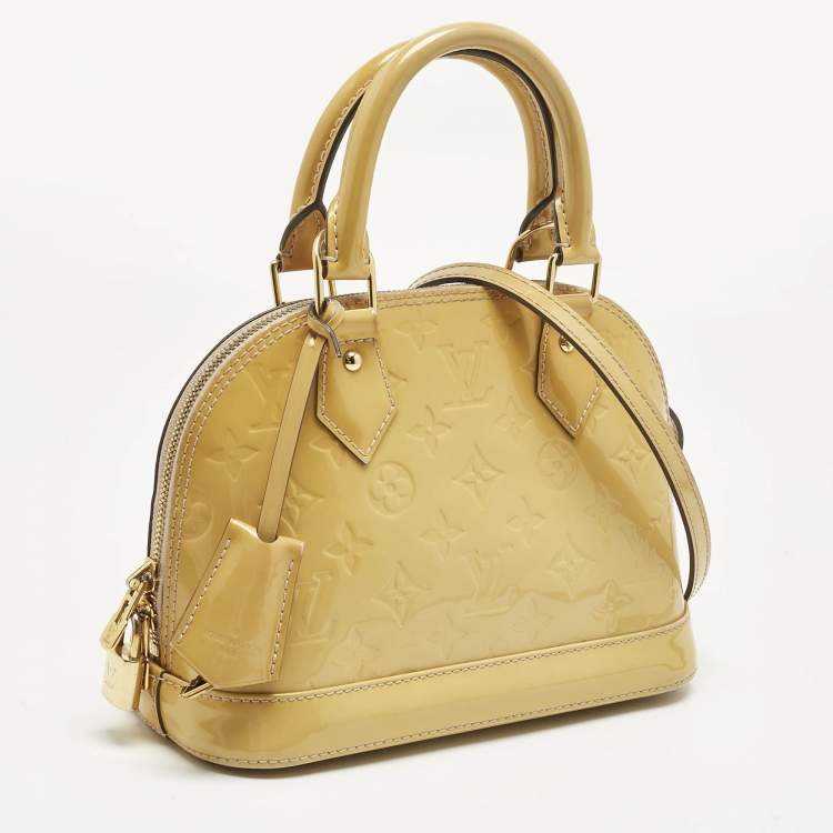 Pre Owned Louis Vuitton Jaune Passion Monogram Vernis Alma BB Bag