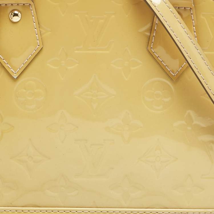 Pre Owned Louis Vuitton Jaune Passion Monogram Vernis Alma BB Bag