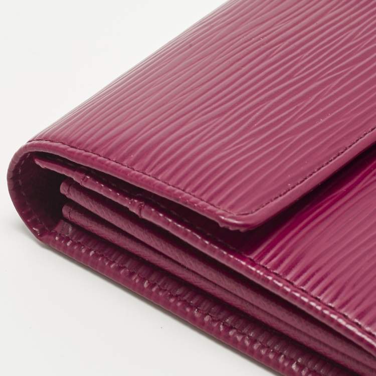 Pre Owned Louis Vuitton Fuchsia Epi Leather Sarah Wallet