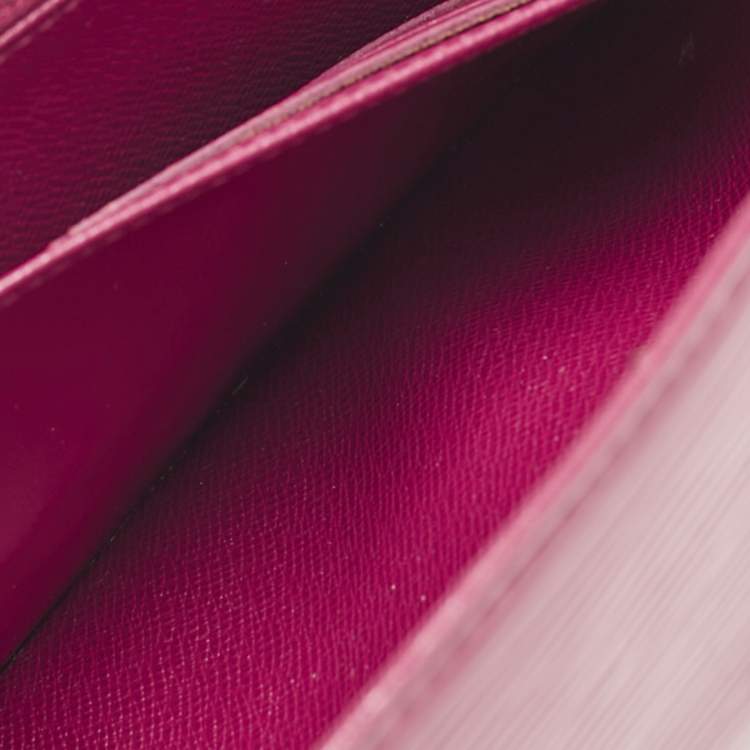 Pre Owned Louis Vuitton Fuchsia Epi Leather Sarah Wallet