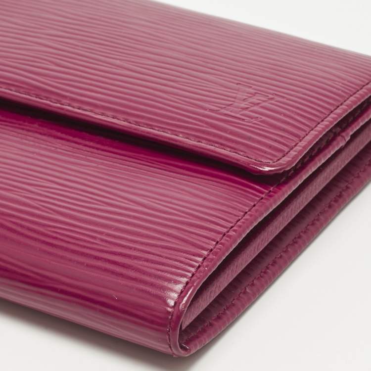 Pre Owned Louis Vuitton Fuchsia Epi Leather Sarah Wallet