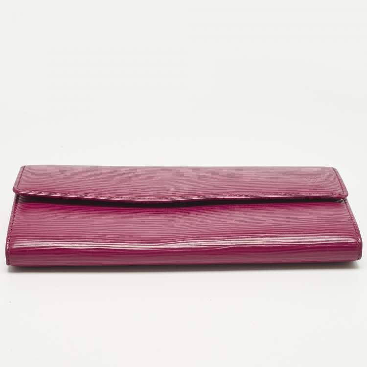 Pre Owned Louis Vuitton Fuchsia Epi Leather Sarah Wallet