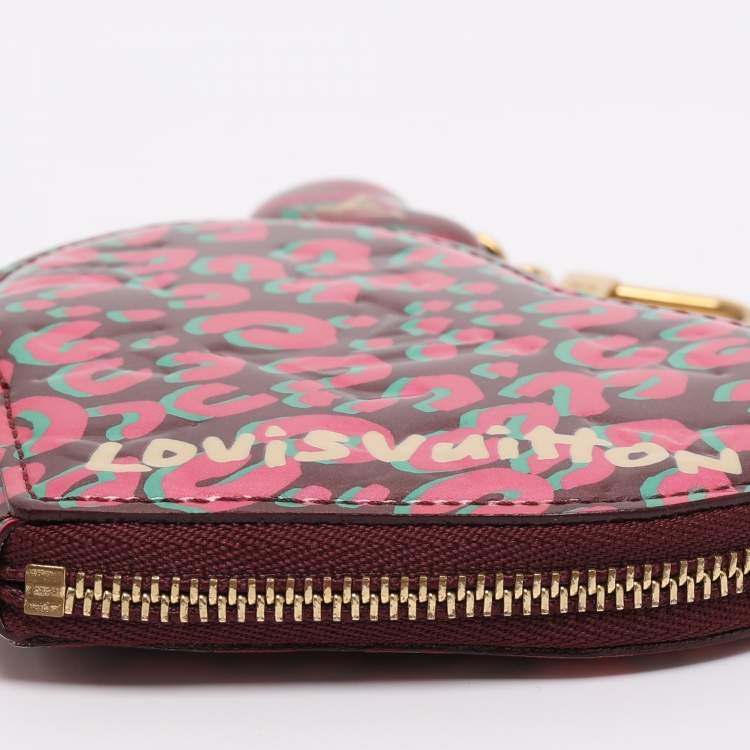 Pre Owned Louis Vuitton Vernis Leather Limited Edition Stephen Sprouse Heart Coin Purse