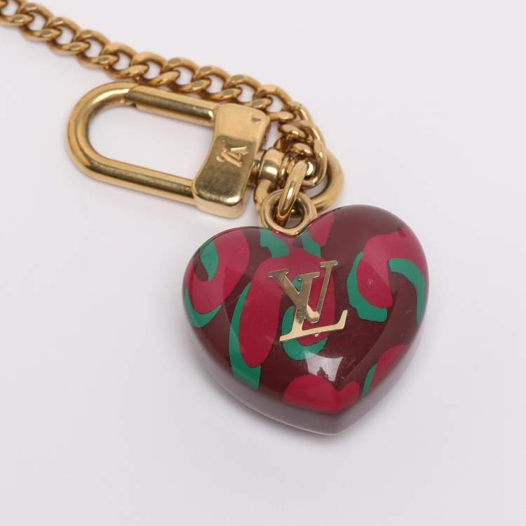 Pre Owned Louis Vuitton Vernis Leather Limited Edition Stephen Sprouse Heart Coin Purse