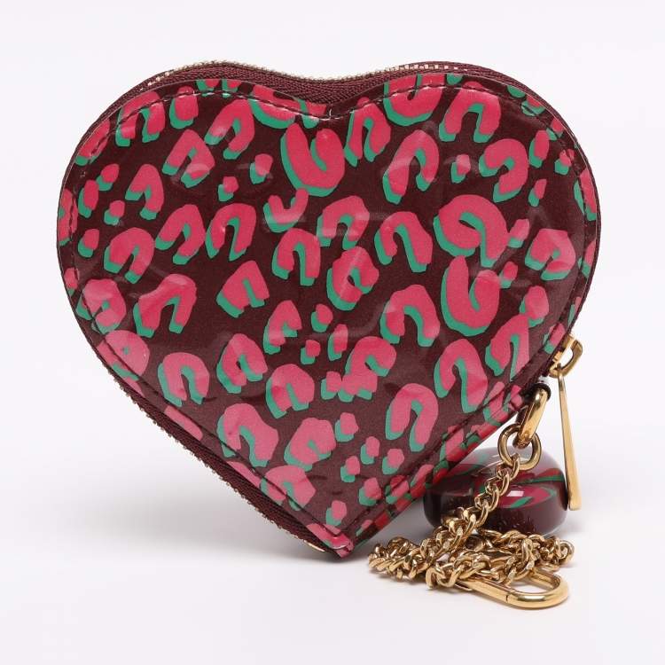 Pre Owned Louis Vuitton Vernis Leather Limited Edition Stephen Sprouse Heart Coin Purse