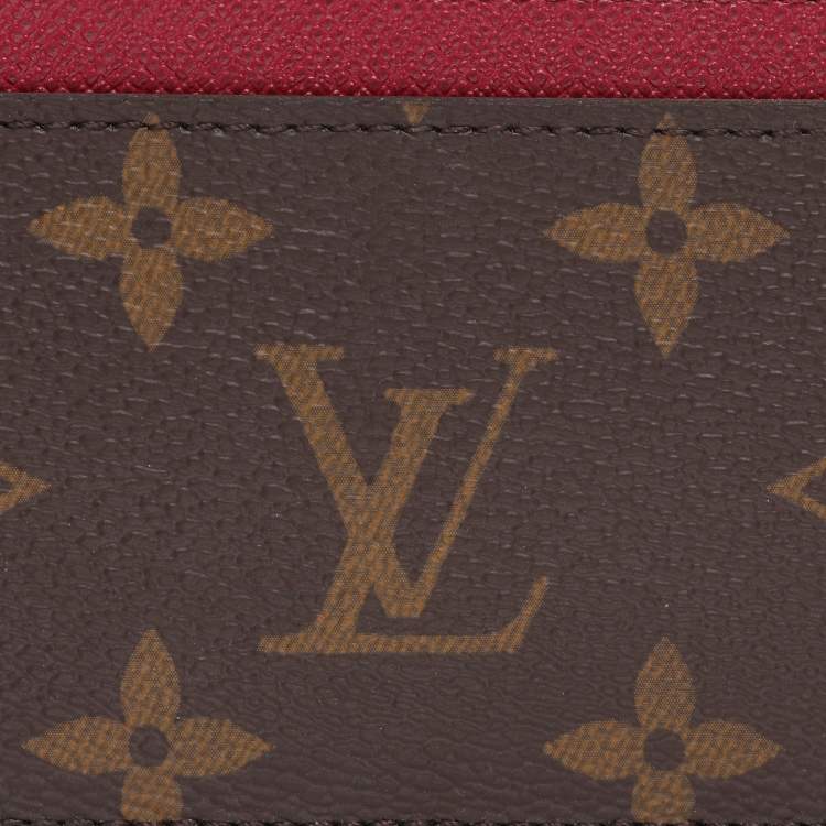 Pre Owned Louis Vuitton Fuchsia Monogram Canvas Card Holder