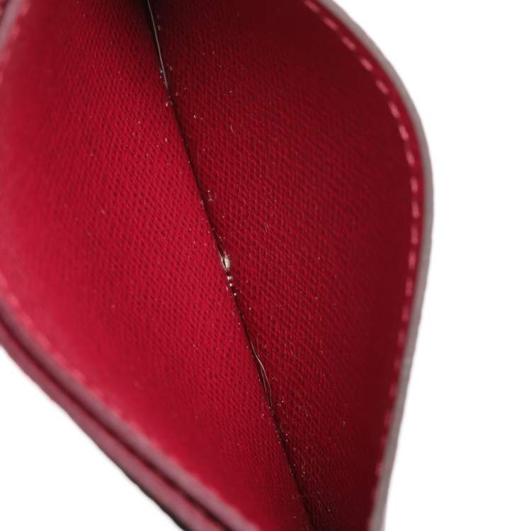 Pre Owned Louis Vuitton Fuchsia Monogram Canvas Card Holder