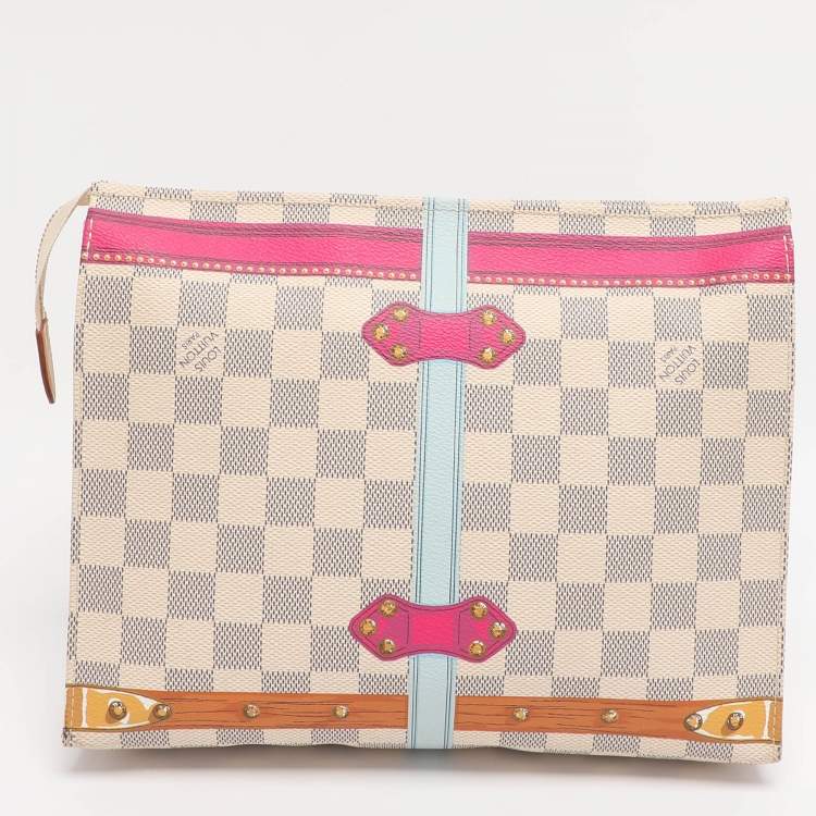 Pre Owned Louis Vuitton Damier Azur Canvas Summer Trunk Toiletry Pouch