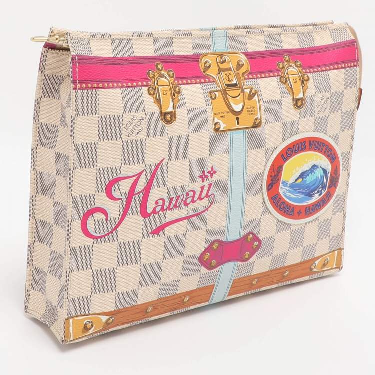 Pre Owned Louis Vuitton Damier Azur Canvas Summer Trunk Toiletry Pouch