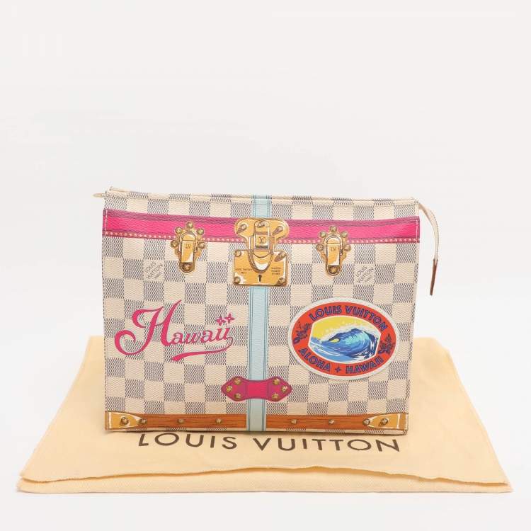 Pre Owned Louis Vuitton Damier Azur Canvas Summer Trunk Toiletry Pouch