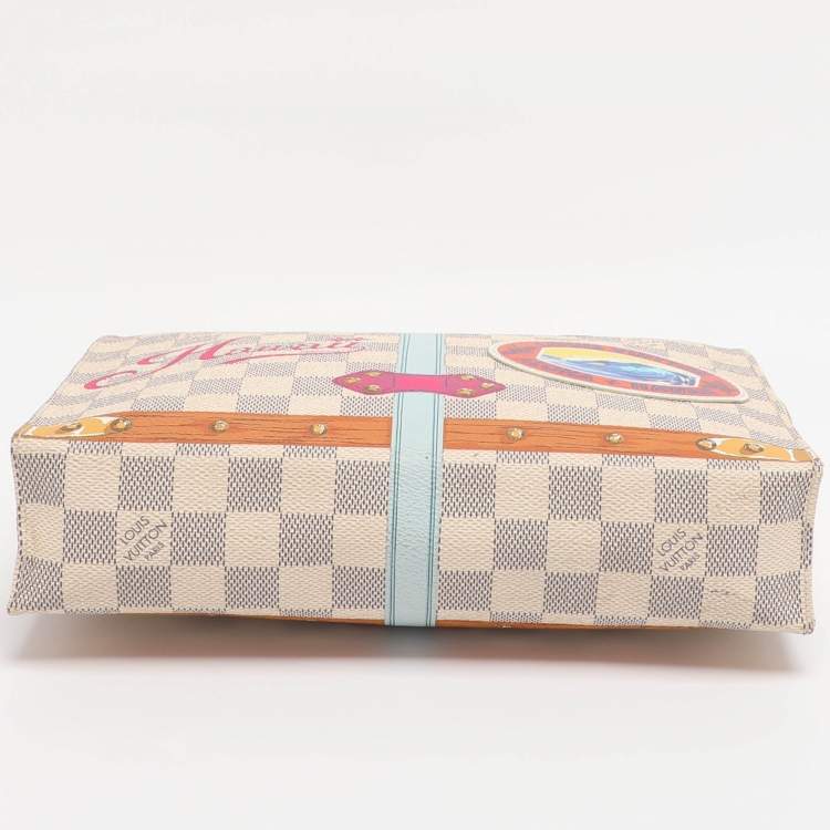 Pre Owned Louis Vuitton Damier Azur Canvas Summer Trunk Toiletry Pouch