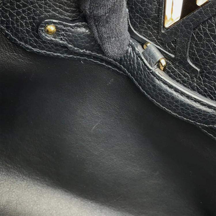 Pre Owned Louis Vuitton Capucines Noir Tweed Size MM