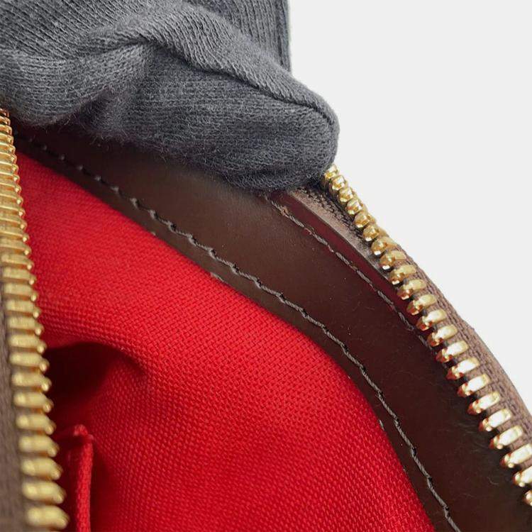 Pre Owned Louis Vuitton Verona Red Damier Ebene Canvas Size PM