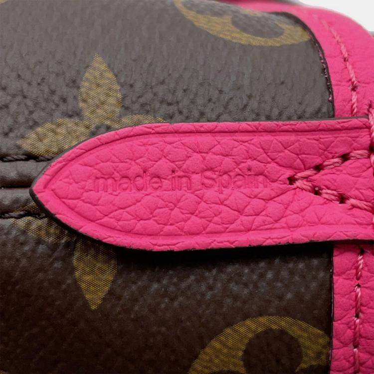 Pre Owned Louis Vuitton Neverfull Inside Out Rose Buffalo Pondichery Leather Monogram BB Handbag
