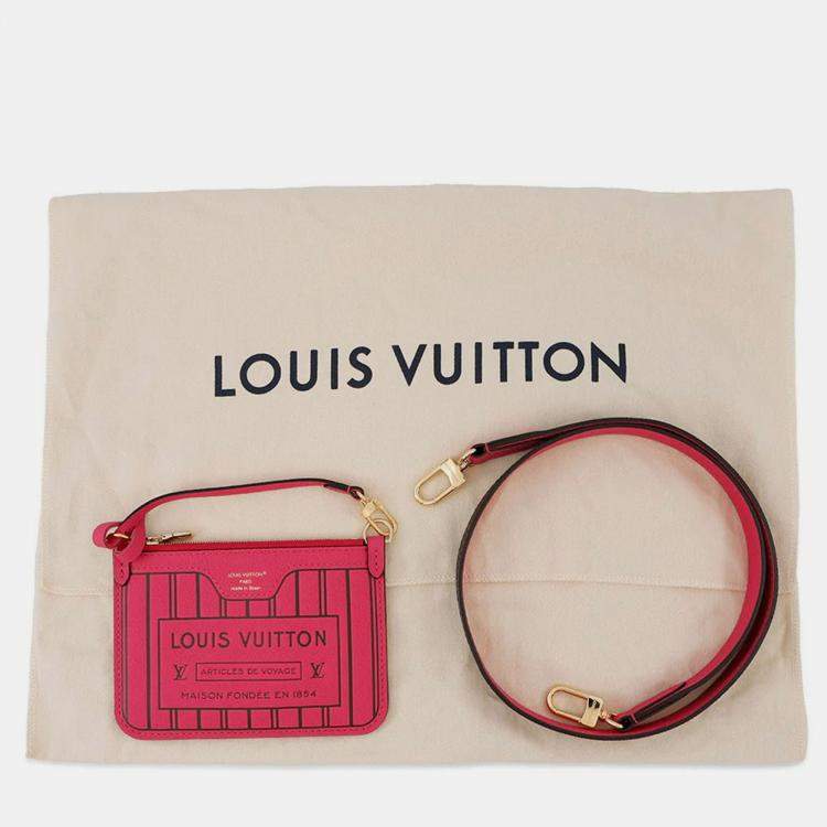 Pre Owned Louis Vuitton Neverfull Inside Out Rose Buffalo Pondichery Leather Monogram BB Handbag