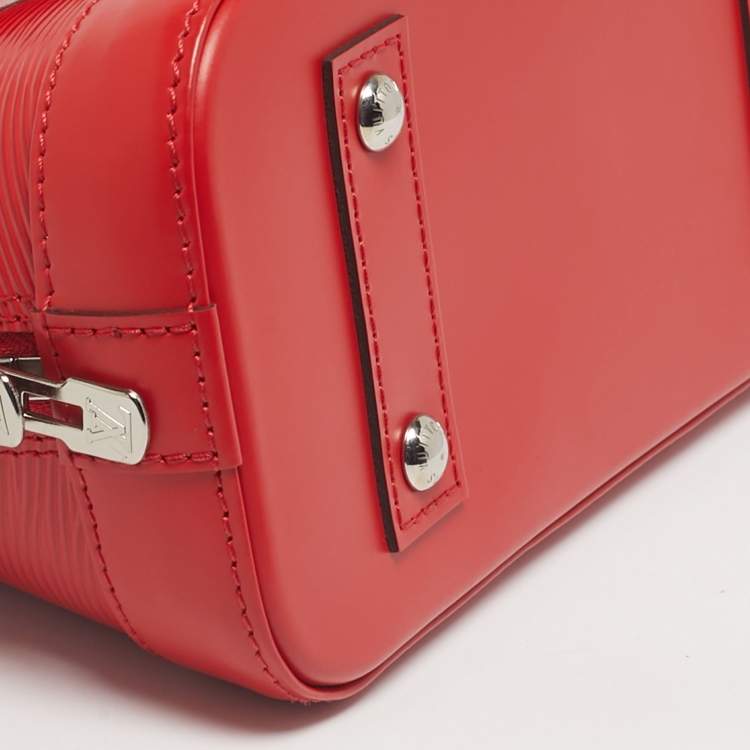 Pre Owned Louis Vuitton Coquelicot Epi Leather Alma BB Bag