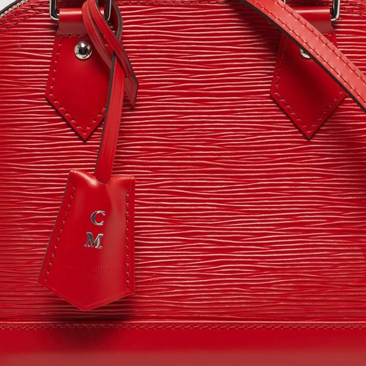 Pre Owned Louis Vuitton Coquelicot Epi Leather Alma BB Bag