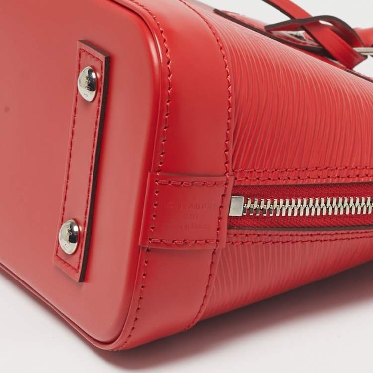 Pre Owned Louis Vuitton Coquelicot Epi Leather Alma BB Bag