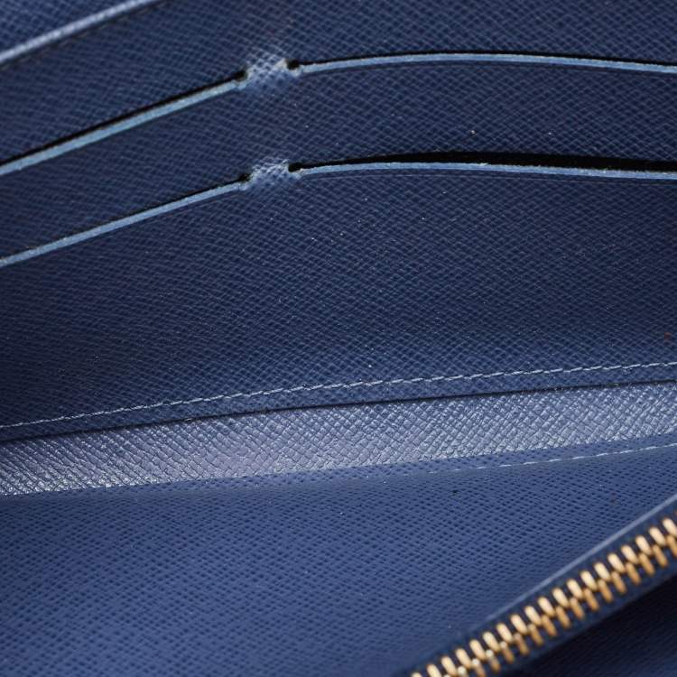 Pre Owned Louis Vuitton Myrtille Blue Epi Leather Sarah Wallet