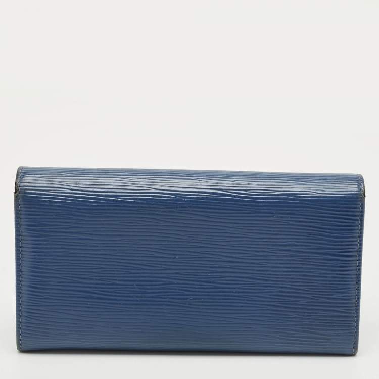 Pre Owned Louis Vuitton Myrtille Blue Epi Leather Sarah Wallet