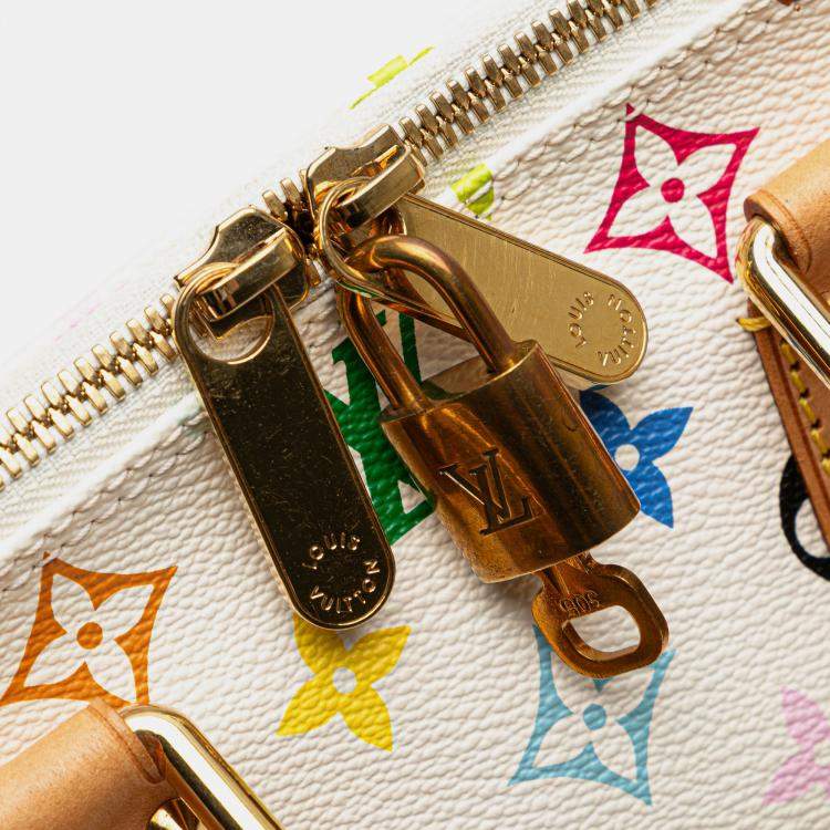 Pre Owned Louis Vuitton White Monogram Multicolore Alma PM