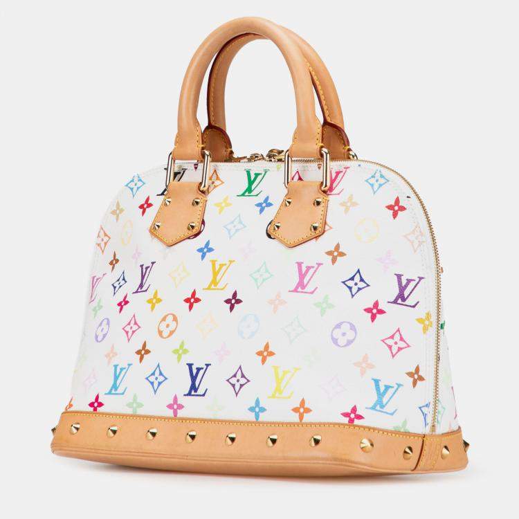 Pre Owned Louis Vuitton White Monogram Multicolore Alma PM