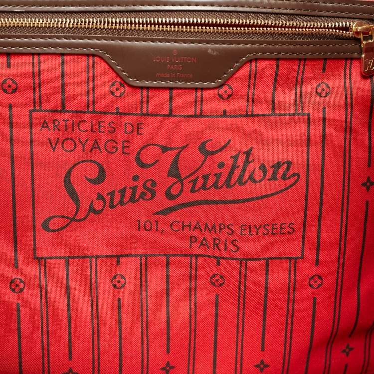 Pre Owned Louis Vuitton Damier Ebene Canvas Neverfull GM Bag