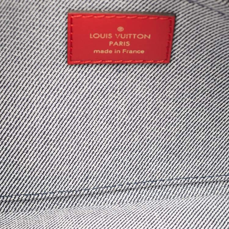 Pre Owned Louis Vuitton Blue/Rouge Damier Monogram Patchwork Denim Neverfull MM Bag