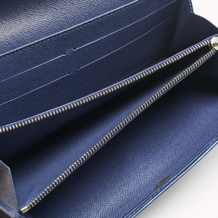 Pre Owned Louis Vuitton Myrtille Blue Epi Leather Sarah Wallet