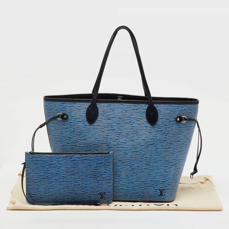 Pre Owned حقيبة لوي فيتون نيفرفول جلد إيبي دينم فاتح MM