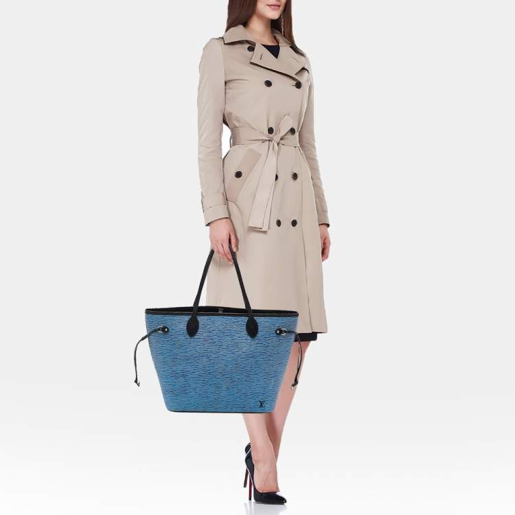 Pre Owned حقيبة لوي فيتون نيفرفول جلد إيبي دينم فاتح MM