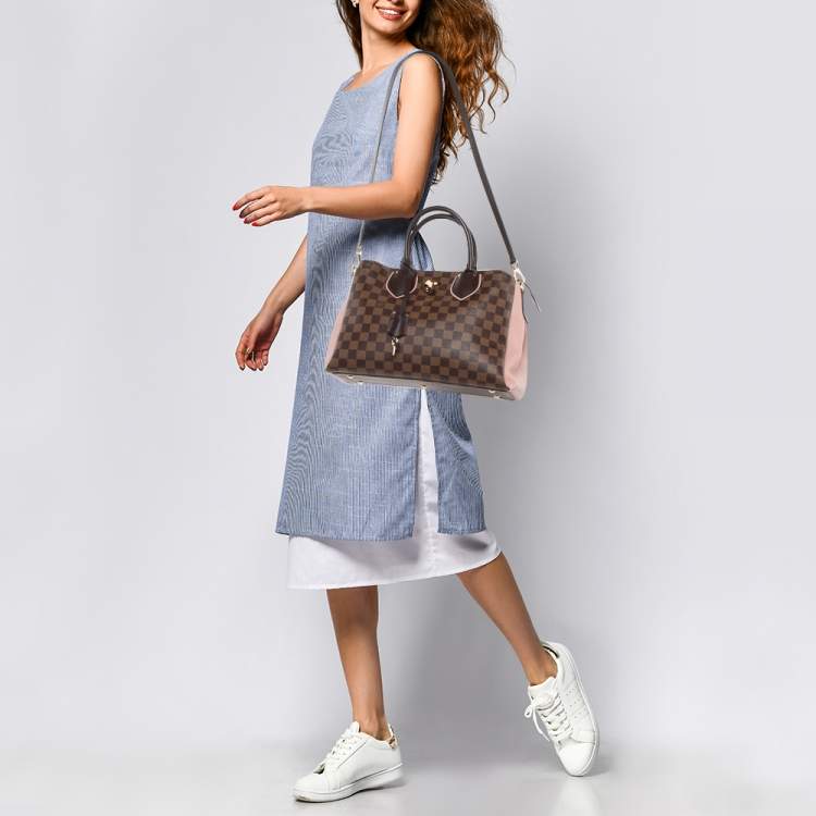 Pre Owned Louis Vuitton Damier Ebene Canvas and Leather Normandy Bag