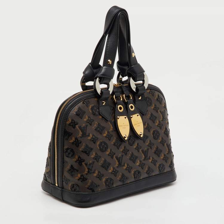 Pre Owned Louis Vuitton Limited Edition Black Monogram Sequins Eclipse Alma Bag