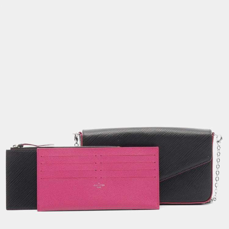 Pre Owned Louis Vuitton Félicie Black Epi Leather Wallet on Chain