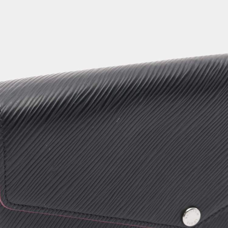 Pre Owned Louis Vuitton Félicie Black Epi Leather Wallet on Chain