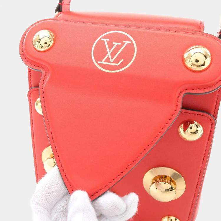 Pre Owned Louis Vuitton OnTheGo East West Red Monogram Empreinte Leather Tote Bag