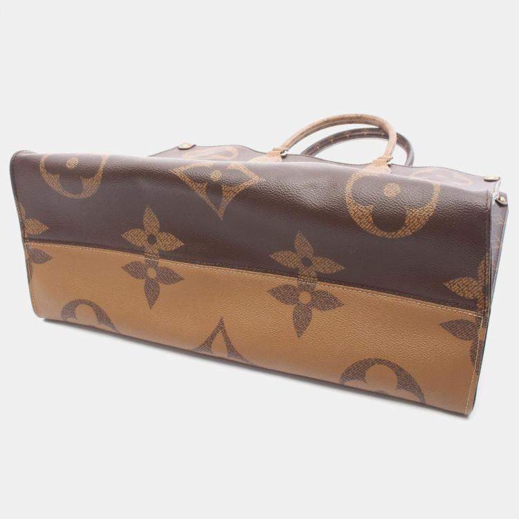 Pre Owned Louis Vuitton OnTheGo GM Brown Monogram Giant Canvas Tote Bag
