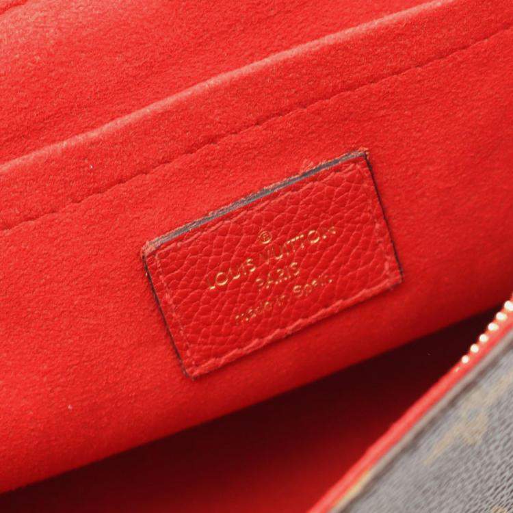 Pre Owned Louis Vuitton Pochette Metis Brown Monogram Empreinte Leather Shoulder Bag