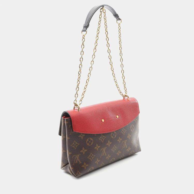 Pre Owned Louis Vuitton Pochette Metis Brown Monogram Empreinte Leather Shoulder Bag
