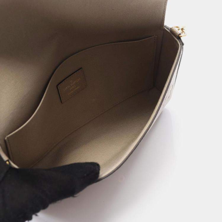 Pre Owned Louis Vuitton OnTheGo East West Beige Monogram Empreinte Leather Shoulder Bag