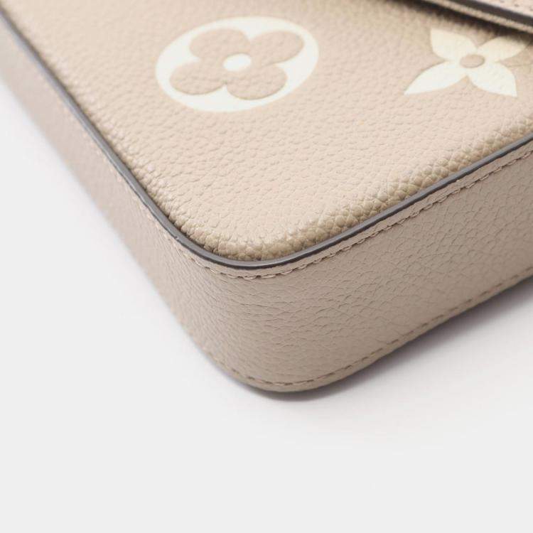 Pre Owned Louis Vuitton OnTheGo East West Beige Monogram Empreinte Leather Shoulder Bag