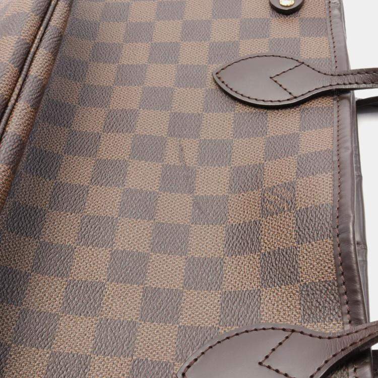 Pre Owned Louis Vuitton Neverfull MM Brown Damier Ebene Canvas Tote Bag